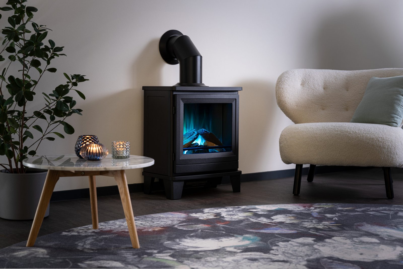 Horizon met pijp vuur - blauw